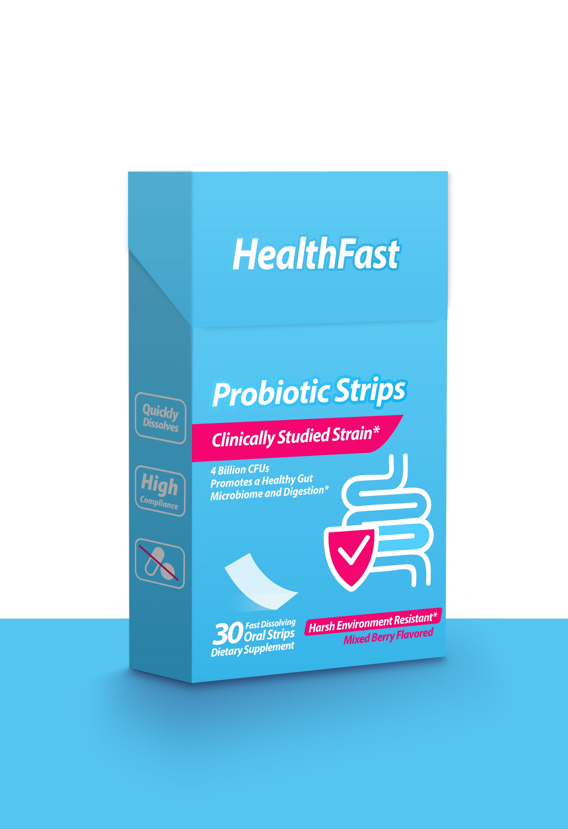 HealthFast პრობიოტიკური ზოლები - კლინიკურად შესწავლილი შტამი